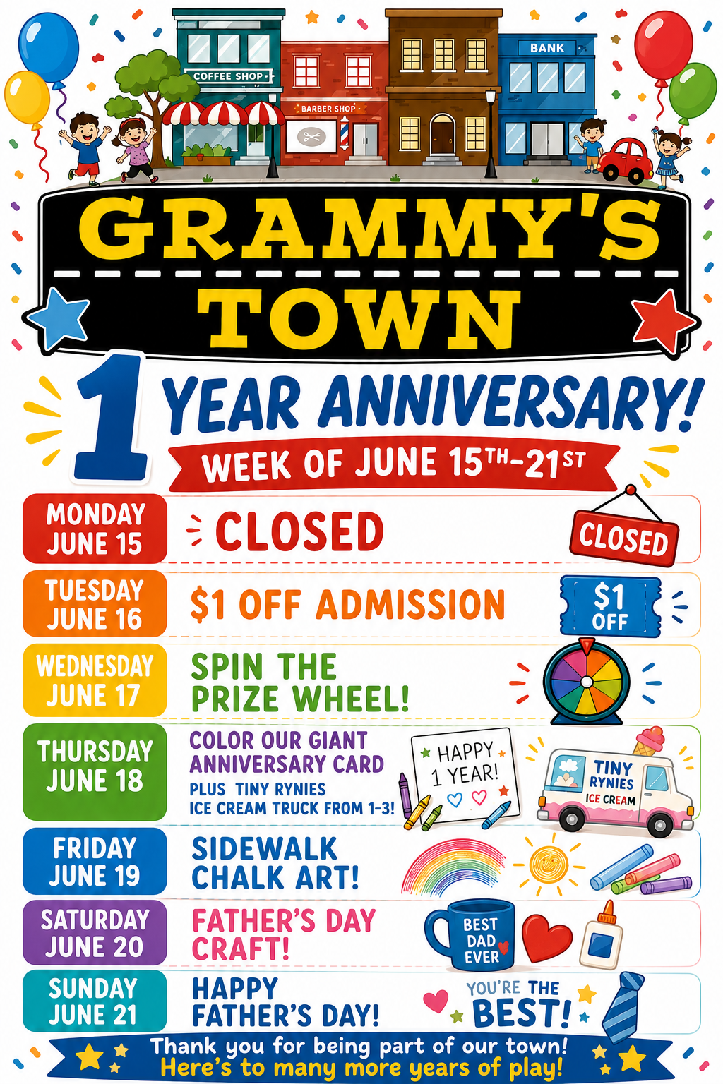 Grammy’s Town 1 year anniversary